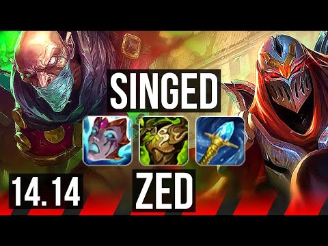 SINGED vs ZED (TOP) | 1000+ games, Rank 10 Singed | EUW Master | 14.14