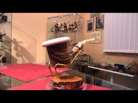 Pipa in zebrano e schiuma bent freehand - www.paronellipipe.it