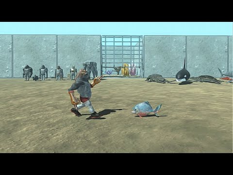 MUTANT PRIMATES VS AQUATICS + REPTILES Tournament - Animal Revolt Battle Simulator
