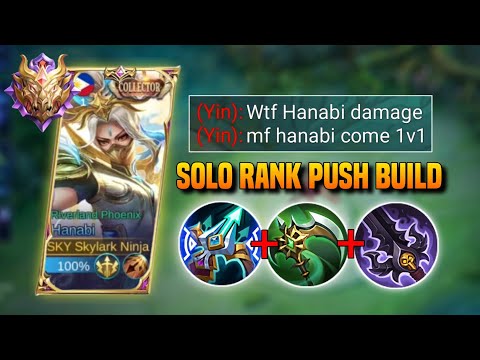 HANABI BEST BUILD FOR SOLO RANK PUSH IN MYTHIC LOBBY | REVAMP HANABI GAMEPLAY