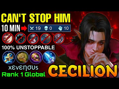 You Can't Stop Him! Cecilion 10 MIN = 19 Kills without Death - Top 1 Global Cecilion xεvεησυs - MLBB