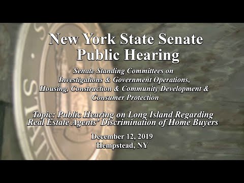 Senate Committees on Investigations, Housing and Consumer Protection Public Hearing - 12/12/19