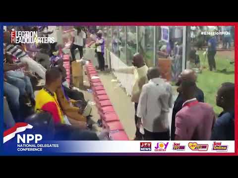 NPP National Chairman aspirant, John Boadu, exchanging pleasantries with delegates at the event.