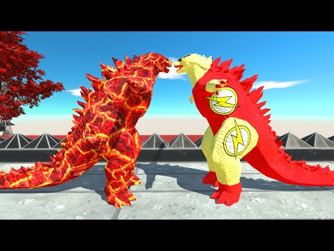 New Flash Godzilla 2014 Vs Monster Godzilla 2014 Lava Death run - Animal Revolt Battle Simulator