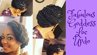 Simple Goddess Loc Updo