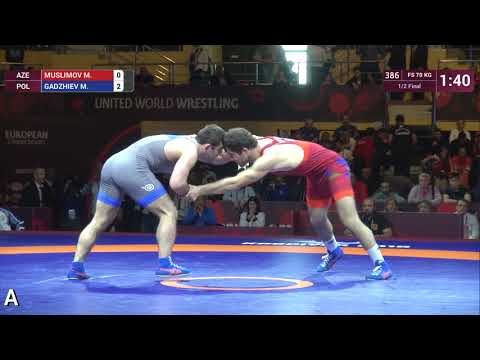 1/2 FS - 70 kg: M. MUSLIMOV (AZE) v. M. GADZHIEV (POL)