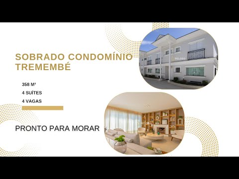 SOBRADO Á VENDA - Condomínio fechado, 358m², 4 suítes, 4 vagas - Tremembé, São Paulo.