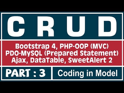 3 CRUD App Using PHP OOP PDO MySQL Ajax | Coding in Model | Database Table
