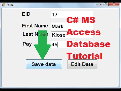 C MS Access Database Tutorial 6 Insert Save data to database