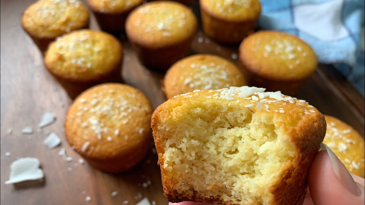 O melhor Muffin de Coco sem farinha, zero lactose, sem glúten #glutenfree