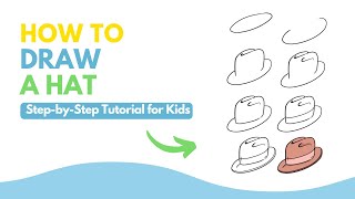 How to Draw a Hat - Easy Step-by-Step Tutorial for Kids & Beginners