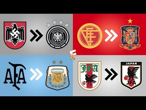 32 National Football Team Shirt Badge Evolution ⚽ FIFA World Cup 2018 ⚽ Footchampion Video