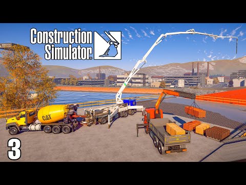 CRANES & CONCRETE PUMPING A GARAGE EXTENSION | Construction Simulator - Episode 3