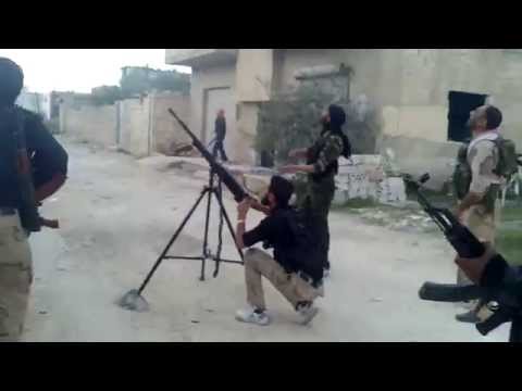 التصدي للطيران الحربي من قبل لواء أنصار الحق في مدينة مورك في ريف حماة