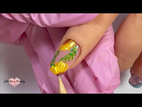 💖COMO HACER GIRASOLES EN LAS UÑAS FÁCIL NAIL ART💅✨ #girasolesenlasuñas #girasol #decoracionuñas