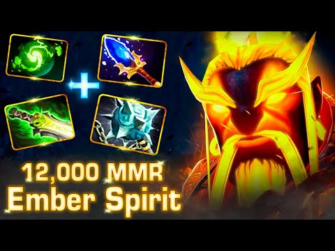 New META TOP Ember Spirit 12,000 MMR | 40 min = 35 Kills [Watch & Learn]