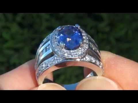 Cornflower Blue GIA Certified Sapphire & Diamond Ring