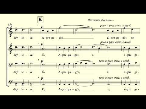 GAGÒT by Sydney Guillaume {score video} - TTBB Chorus