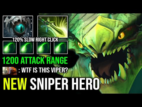 NEW SNIPER HERO 1200 Attack Range 120% Slow Endless Poison Skadi Right Click Viper Dota 2