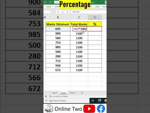 Percentage || Find Percentage in Excel || Excel Formula || Function