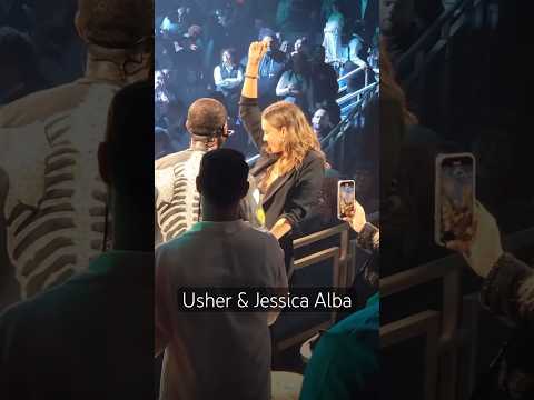 Usher sings to Jessica Alba at concert in Las Vegas Nevada