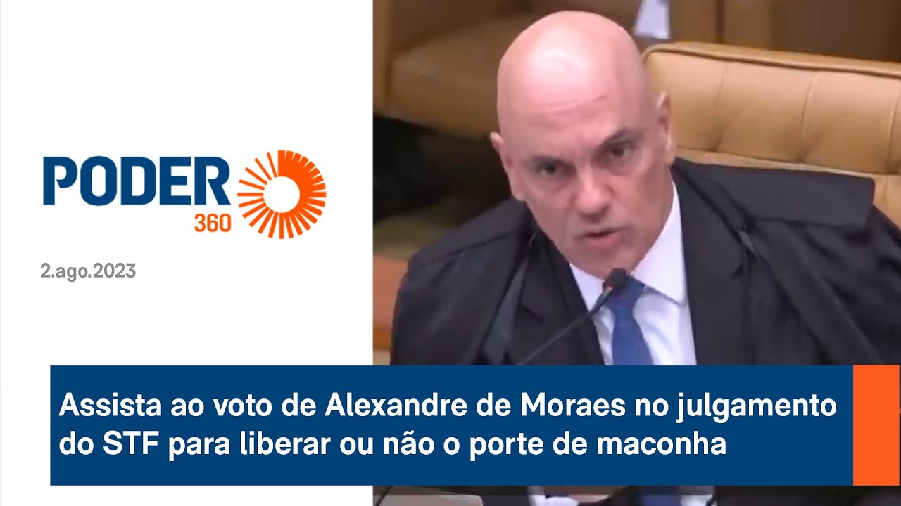 Assista ao voto de Alexandre de Moraes no julgamento do STF para liberar ou não o porte de maconha