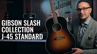 Video thumbnail for Demo: Does the Gibson Slash Collection J-45 Standard live up to the hype? #NAMM2020 by Guitar