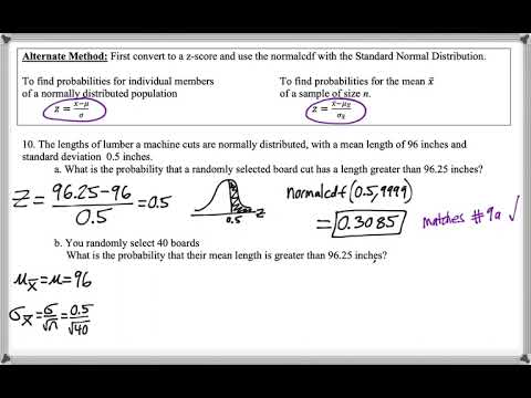 Math 209 : 7.3 #10 (Statistics Tutorial : Using The Central Limit Theorem To Find Probabilities)