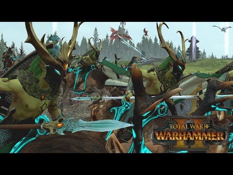 ELVES GONE WILD - High, Wood Elves vs Lizardmen, Greenskins // Total War: Warhammer II Online Battle