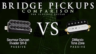 Video thumbnail for Seymour Duncan INVADER SH-8 vs DiMarzio TONE ZONE - Passive Bridge Guitar Pickup Comparison Demo by Mike Stamper