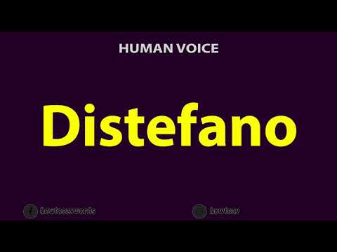 How To Pronounce Distefano