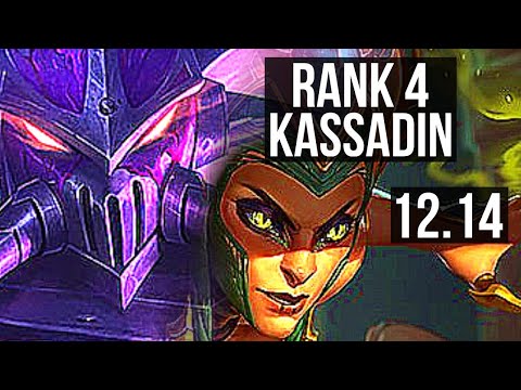 KASSADIN vs CASSIOPEIA (MID) | Rank 4 Kassadin, 7/1/7, Godlike | TR Challenger | 12.14