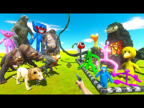 Rescues Biollante and Rainbow Friends and Fights Team Godzilla - Animal Revolt Battle Simulator