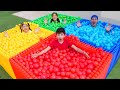 Jason and Kids Four Colors Ball Pits Challenge