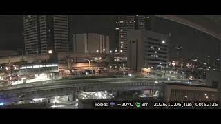 阪神高速3号神戸線 京橋PA付近 ライブカメラ Japan Hanshin Expressway No.3 Kobe Line Kyobashi rest area near Live Camera.