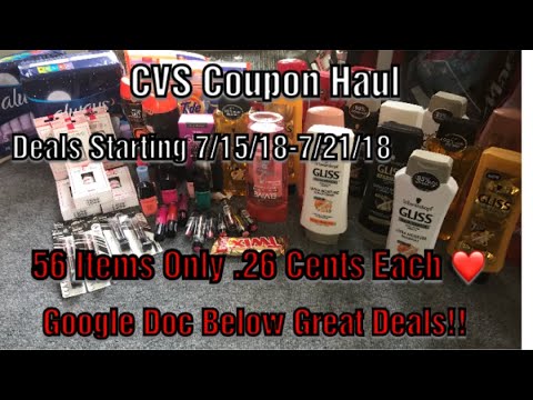 CVS Coupon Haul Deals Starting 7/15/18.Free Gliss, FREE Makeup and more 56 items only 26 cents each!