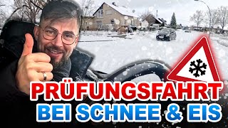 Prüfungsfahrt bei Glätte & Schnee ❄️⚠️ l Sicher unterwegs im Winter trotz Fahrprüfung PKW 🚗