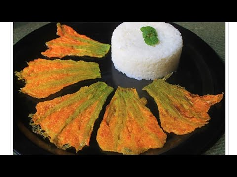 ପିଠଉ ଦିଆ କଖାରୁ ଫୁଲ ବରା...... pumkin flower recipe 😋😋😋