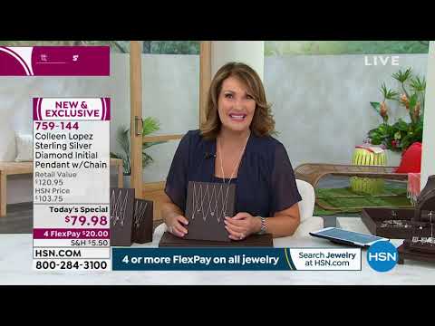 Colleen Lopez Sterling Silver Diamond Initial Pendant wi...