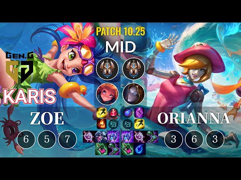 GEN Karis Zoe vs Orianna Mid - KR Patch 10.25