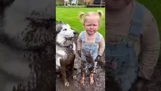 Download lagu 😂🧼 Muddy Backyard Crime Scene Ends in a Toddler Meltdown #familyfun #dogs #shorts mp3