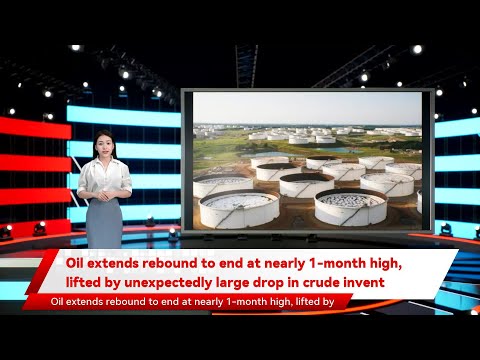 Oil extends rebound to end at nearly 1-month high, lifted by unexpectedly large drop in crude invent