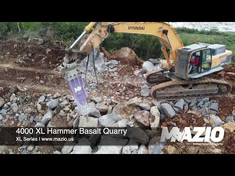 Mazio Attachments | 4000 XL Hydraulic Hammer Basalt Quarry
