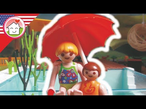 Playmobil video The Swimming Pool - The Hauser Family kids cartoons