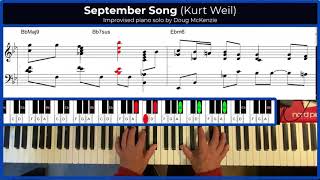 September Song (Kurt Weill) - Jazz piano transcription/tutorial