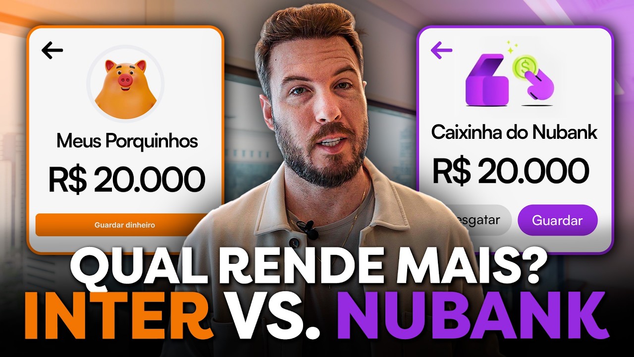 QUANTO RENDE CAIXINHA NUBANK E PORQUINHO INTER | TESTEI 40 MIL REAIS NA PRÁTICA