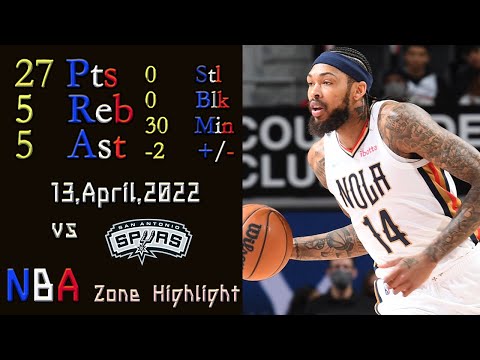 Brandon Ingram vs Spurs│All Touches, Makes, Misses│NBA FULL GAME Highlight (13/4/2022)
