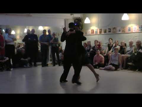  Fausto Carpino  and  Stephanie Fesneau  are  dancing  to  the  tango  "  Pata Ancha  "  by  Osvaldo Pugliese