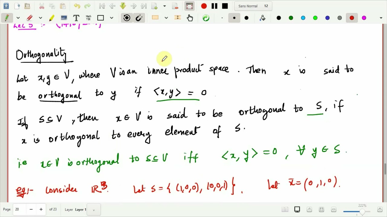 ORTHOGONLITY IN AN INNER PRODUCT SPACE