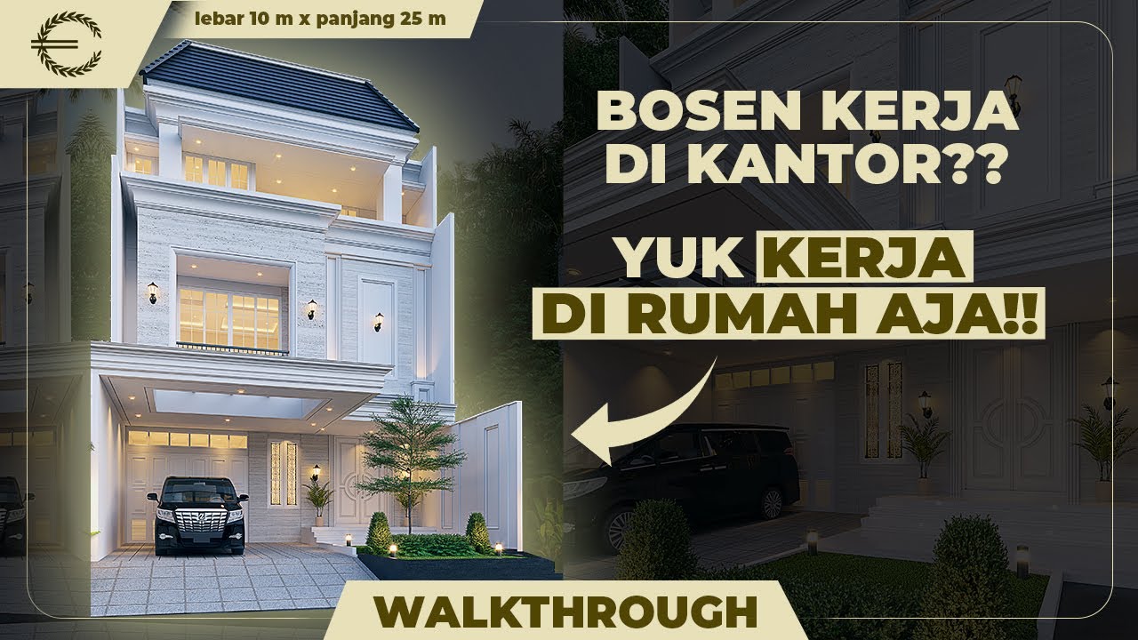 Video 3D Desain Rumah Klasik Modern 2.5 Lantai Ibu Novi - Jakarta